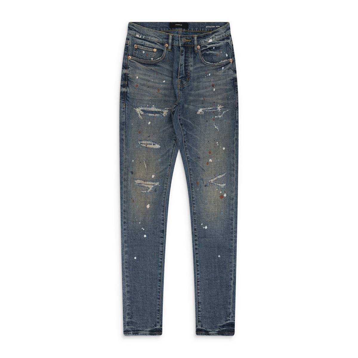 Indigo Paint Splatter P001 Jeans