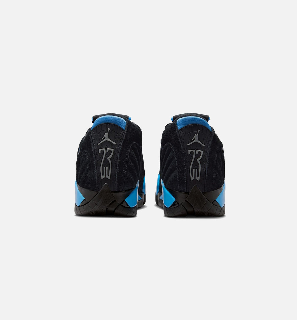 Air Jordan 14 Retro Black and University Blue Big Kids' Sneakers - Black/White/University Blue