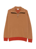 gallia Merz quarter-zip ribbed-trim sweater