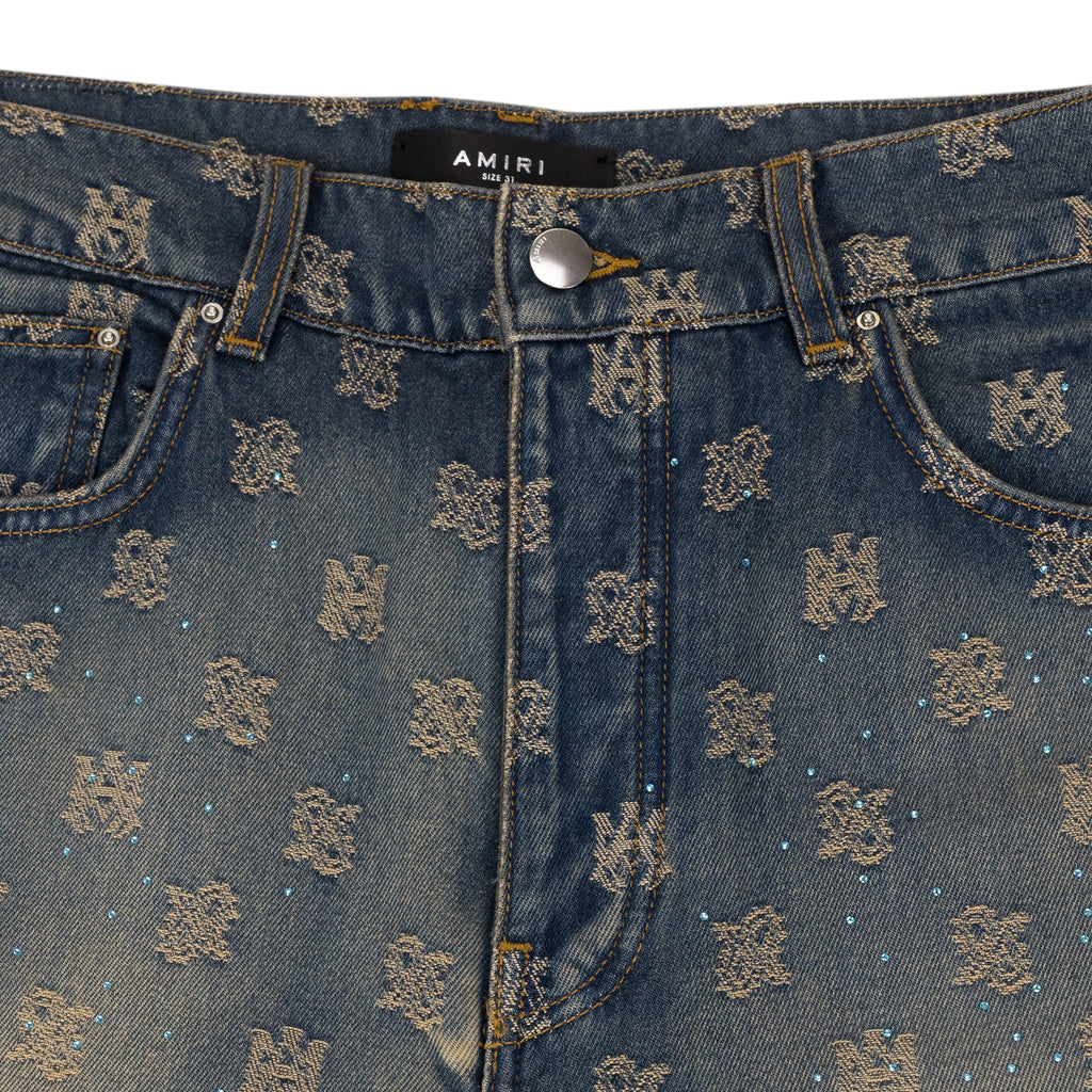 Antique Indigo Crystal Burst MA Paisley Straight Jean
