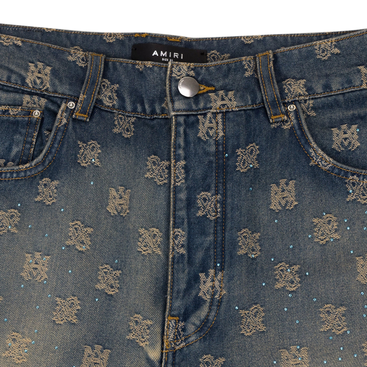 Antique Indigo Crystal Burst MA Paisley Straight Jean