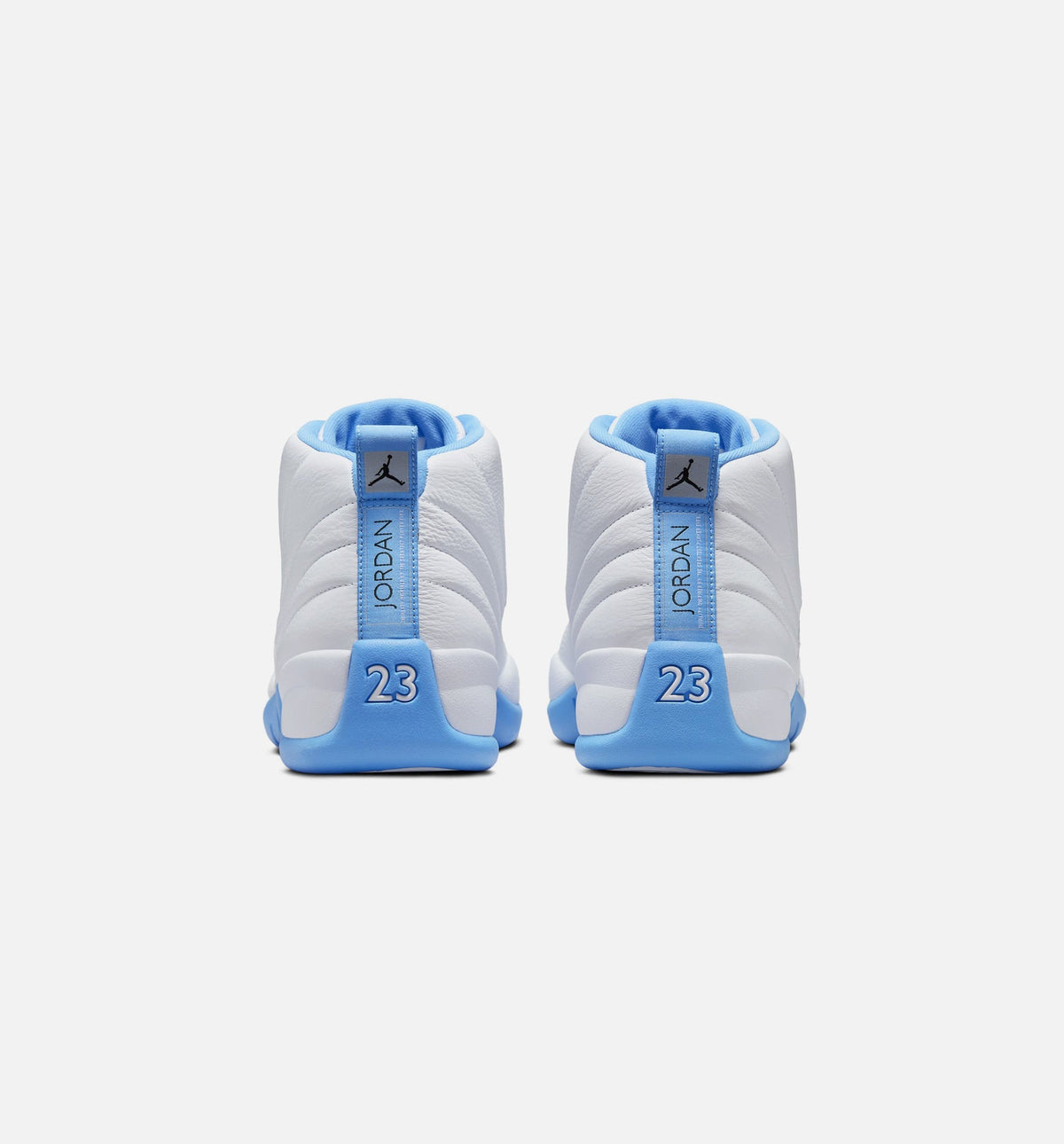 Air Jordan 12 Retro White and University Blue Men's Lifestyle Shoes - White/University Blue/Metallic Silver