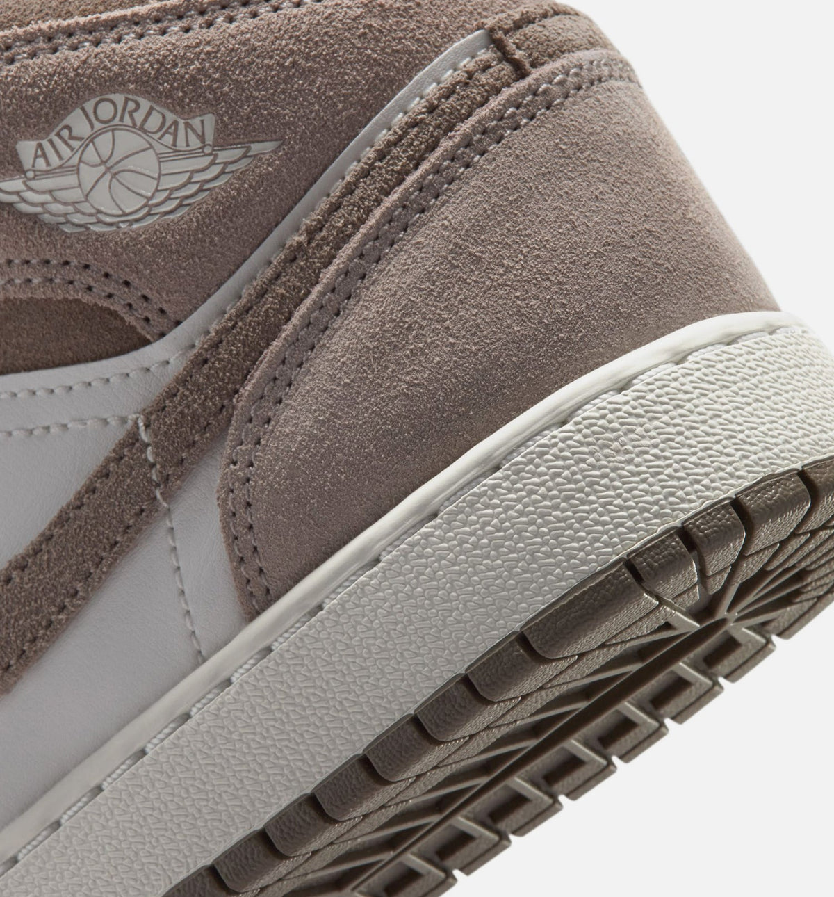 Air Jordan 1 Mid Grade School Lifestyle Shoes - Enigma Stone Olive Grey Summit White
