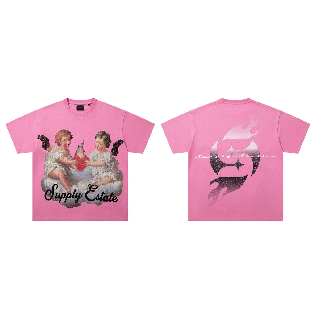 SUPPLY TEE Cherub Flame Graphic T-Shirt