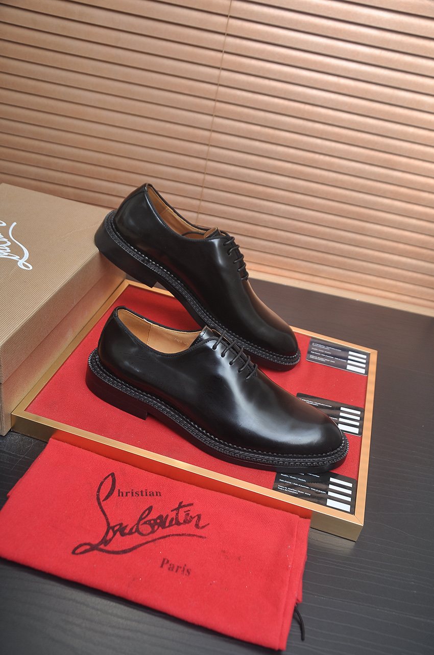 Christian Louboutin Black Lace-Up Dress Shoes