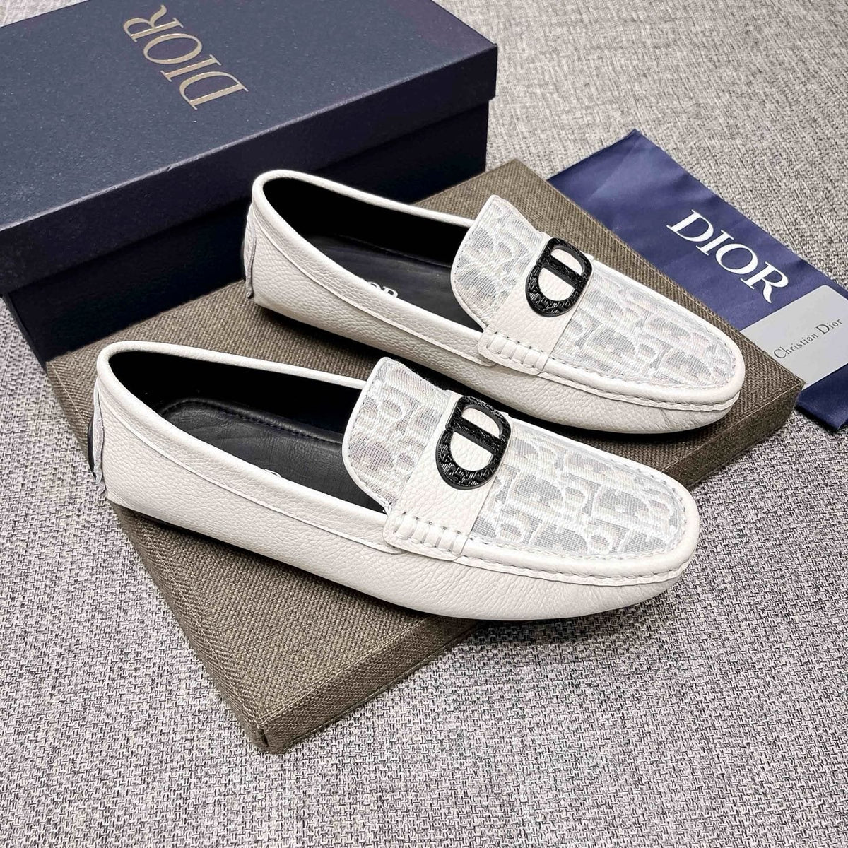 Dior Men's Patterned Strap Loafers