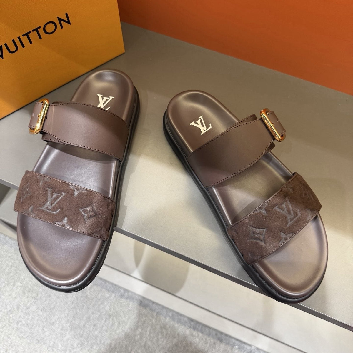 Louis Vuitton Two-Strap Slide Sandals - Open Toe And Open Heel