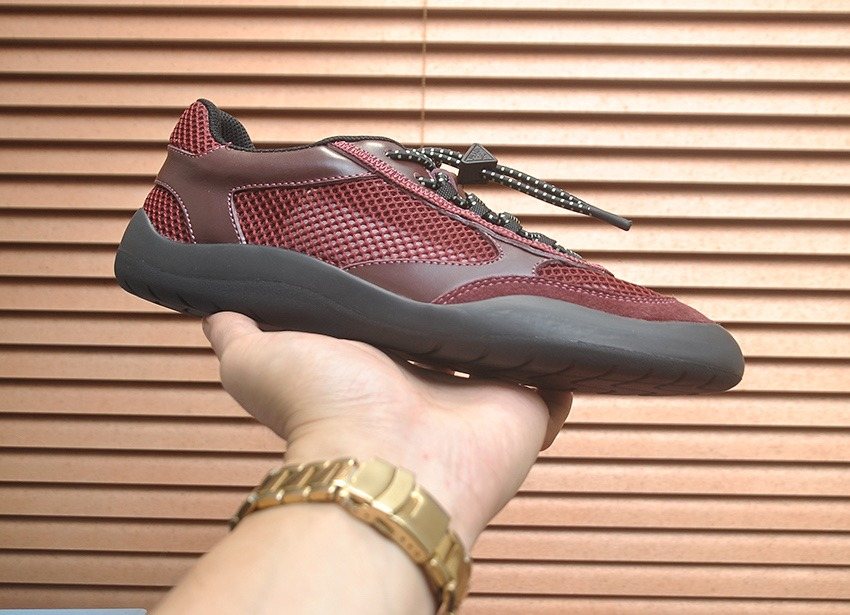 Prada Mesh Panel Low-Top Sneakers - Padded Collar